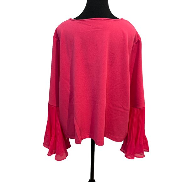 NWT Antthony Collections Cape Jacket Hot Pink Ruched Sleeve Button Closure 3X - Picture 2 of 7